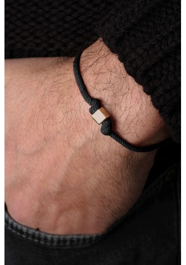 Küp Ipli Unisex Bileklik Sarı Altın