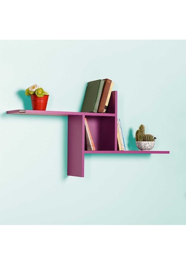 Adoremobilya Plus Dekoratif Duvar Rafı - Mor