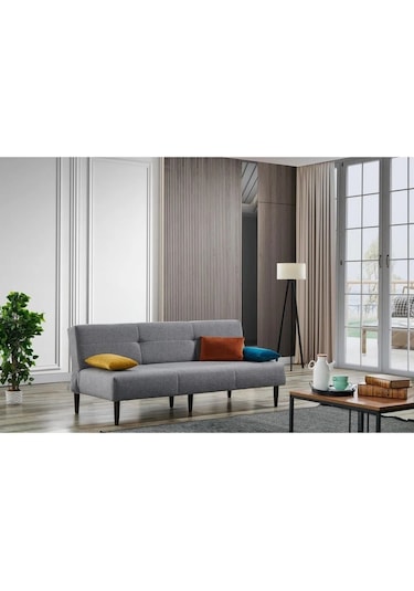 Box Üç Kişilik Süngerli Kanepe - Gri