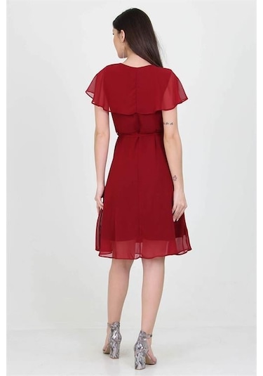 Kadın Şifon Mezuniyet Elbisesi Dpry8081 Bordo