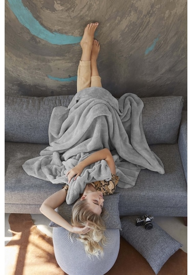 Deluxe Wellsoft Tv Battaniyesi Açık Gri Tek Kişilik Battaniye 150x200 Cm