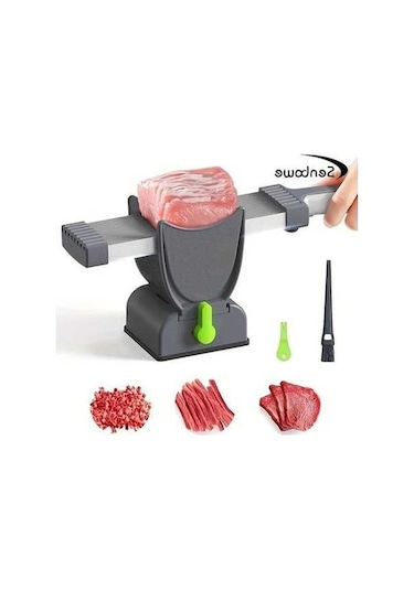 Trendooze Gaojunshop01 Senbowe Manuel Dilimleyici Gri Barbekü Aksesuarı Et Ve Sebze Kesici Gri