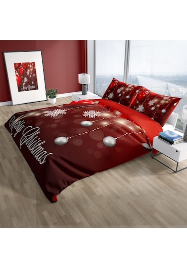 Cattleya Ny Flake 3D Pamuk Saten Çift Kişilik Nevresim Takımı