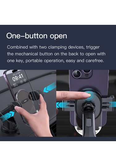 Totu Dcts-019 Ming Serisi Araç Tutucu, Hava Çıkışlı Versiyon Yarı Saydam Siyah