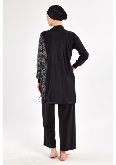 Likralı Bol Paça Tam Kapalı Tesettür Mayo 4539 Siyah Siyah