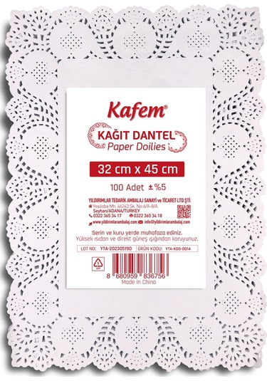 Kafem Dantel Kağıt 32 x 45 cm 100 Lü x 5 Paket