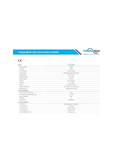 Tommatech 500w Taşınabilir Güç Kaynağı Power Station R Serisi