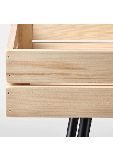 Çam Çiçeklik Natürel-Siyah Renk MeridyenDukkan 67 cm Saksılık Ev Dekorasyonu