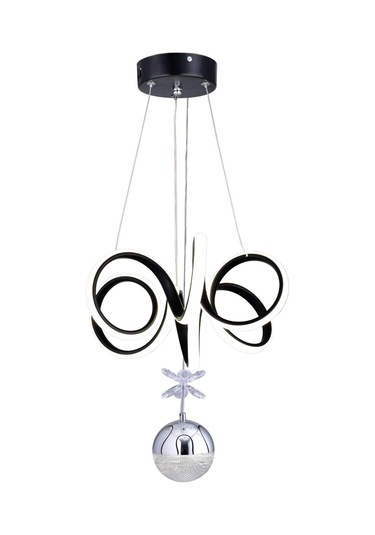 Laura Tek Top Led Sarkıt Avize,siyah,3 Renk Yanabilen Led Avize, Modern Salon Oda Led Avize