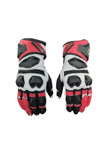 Gl66 Kırmızı Beyaz Yarış Eldiveni
