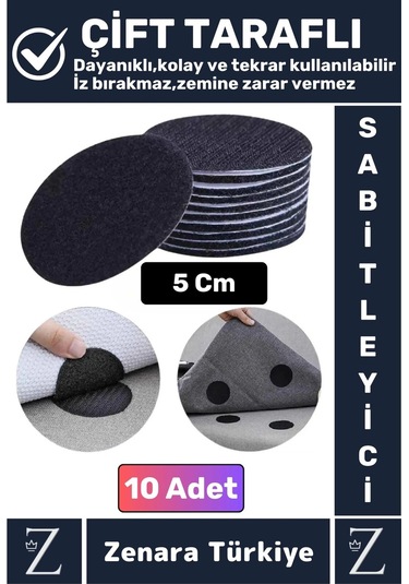 Kendinden Yapışkanlı İz Bırakmaz Tekrar Kullanılabilir Pratik Halı Kilim Kaydırmaz Cırt Bant 10 Adet