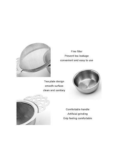 Sones 304 Paslanmaz Çelik Çaydanlık Dekoratif Kenar Çay Filtresi, Renk: Gümüş