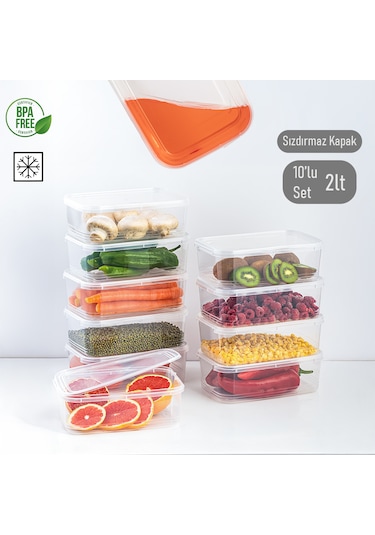 Porsima 4302 10'lu Buzluk Düzenleyici Saklama Kabı 2lt Şeffaf