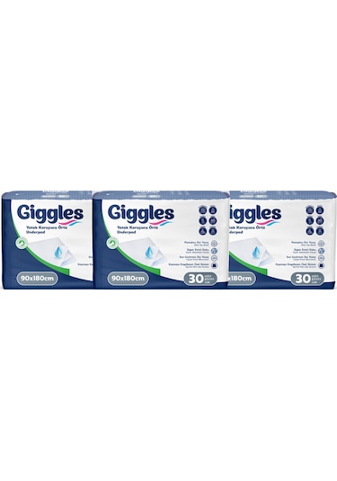 Giggles 90x180 Yatak Koruyucu Örtü 3 x 30 Adet