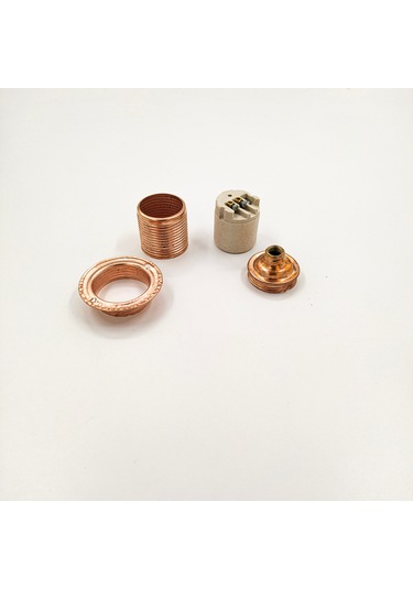 Dekoratif E27 Metal Halkalı Bakır Renk Duy