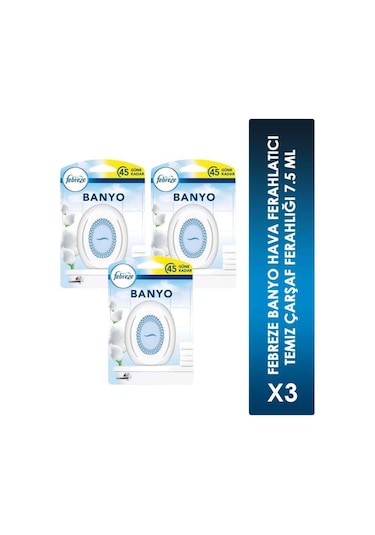 Febreze Temiz Çarşaf Ferahlığı Banyo Kokusu 3 x 7.5 ML