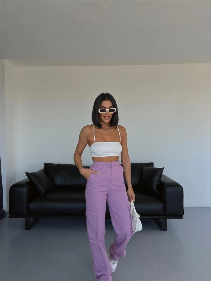 Sidelya Concept Kargo Pantolon - Lila Lila
