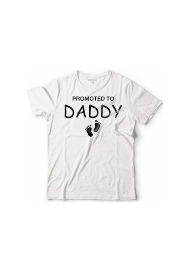 Promoted To Daddy Baba Oldum Yeni Doğan Çocuk Tişört 001