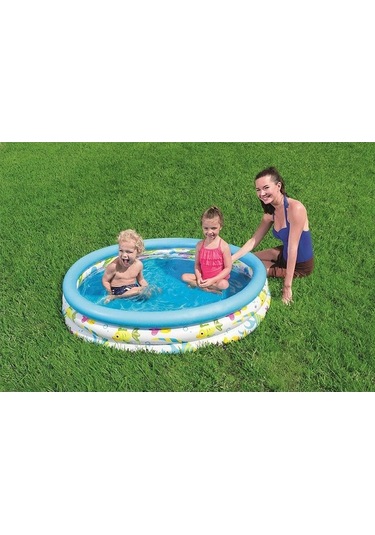 Trendooze Su Renkli Pompalı Havuzu, Desenli Çok Çocuk Cm Boğum Bestway 51009, 3 122x25 İe Çok Renkli