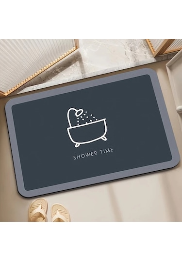 Elmpaly Modern Minimalist Banyo Paspası Diatom Çamur Yumuşak Emici Kaymaz 50x80cm Bej Kahverengi