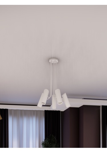 Lyra Beyaz Minimalist 5 Li Spot Avize Gu10 Duylu