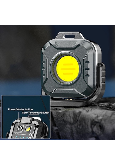 Ranyeek 2'li Paket Mini Cob Çalışma Lambası - Taşınabilir, Mıknatıslı Taban, Su Geçirmez, 1200mah Pil, 4 Seviye Led Gösterge, Renk Sıcaklığı Ayarlama Çok Renkli