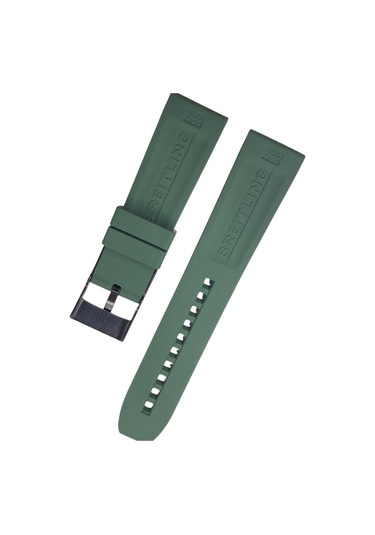 Breitling Modeli 22mm Yeşil Silikon Saat Kordonu Yeşil