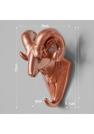 Suntek Duvara Monte Reçine Hayvan Kancası Ceket Şapka Askısı Gül Altın Keçi Çok Renkli