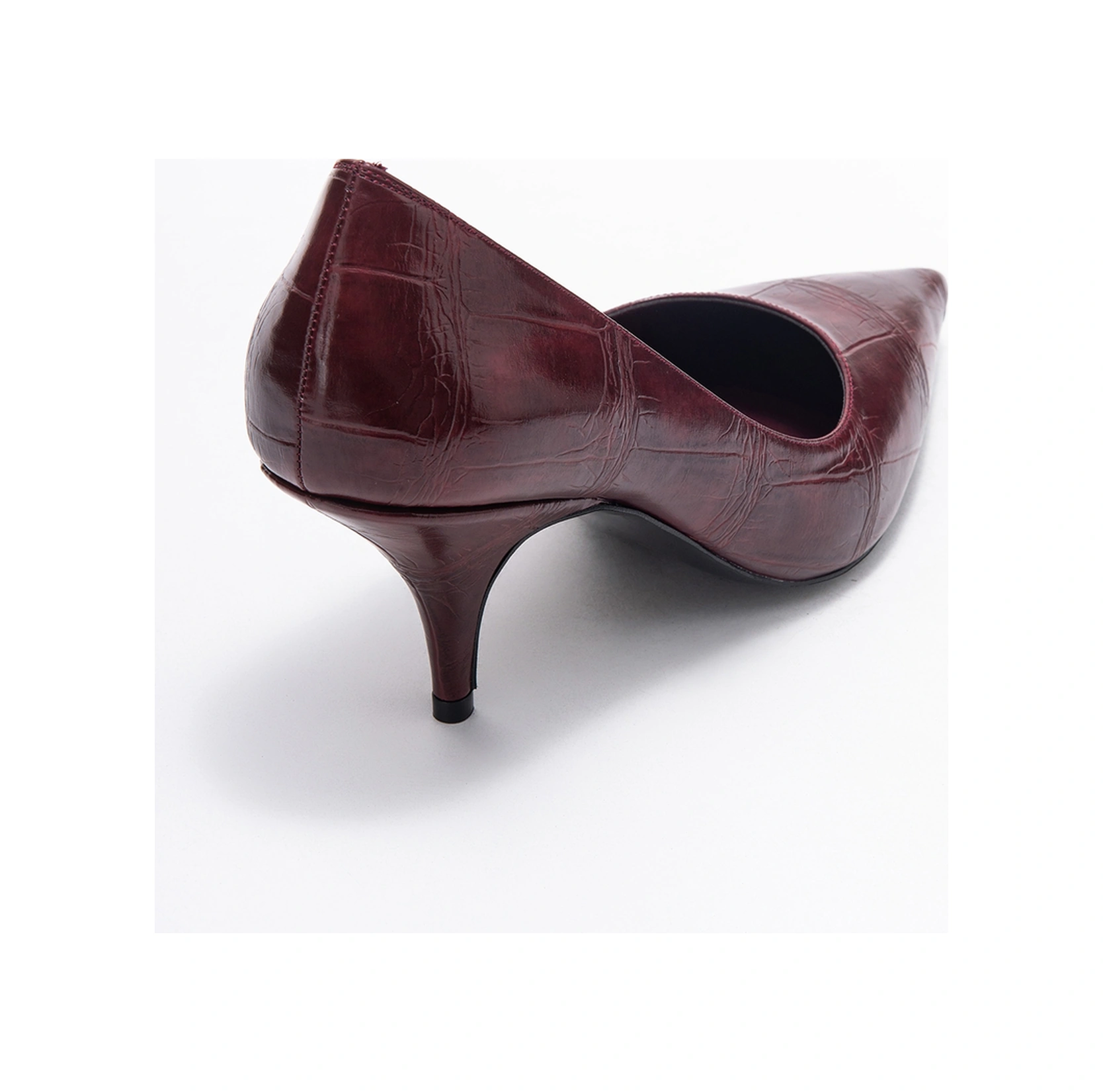 Marcus Bordo Baskı Kadın Topuklu Ayakkabı Bordo