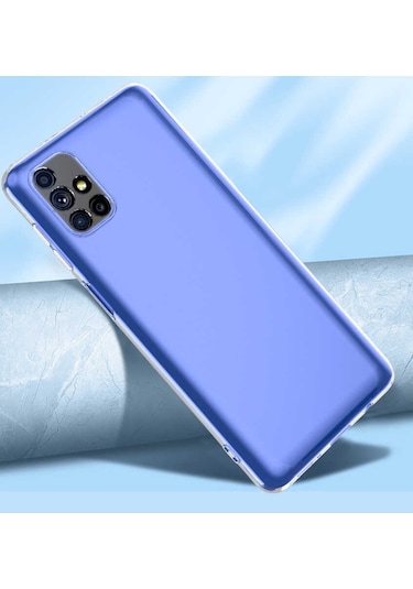 Galaxy M51 Kılıf Zore Kamera Korumalı Süper Silikon Kılıf Renksiz