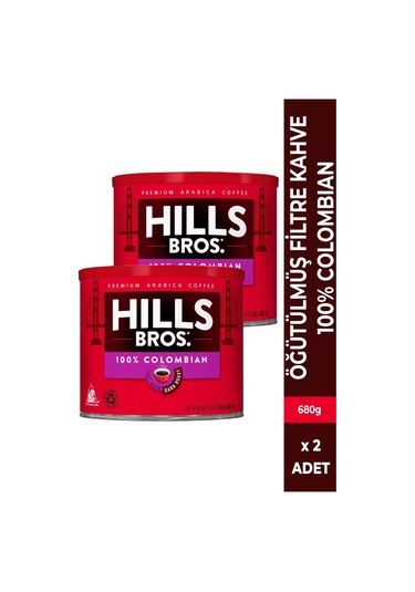 Hills Bros 100% Colombian Filtre Kahve 2 x 680 G