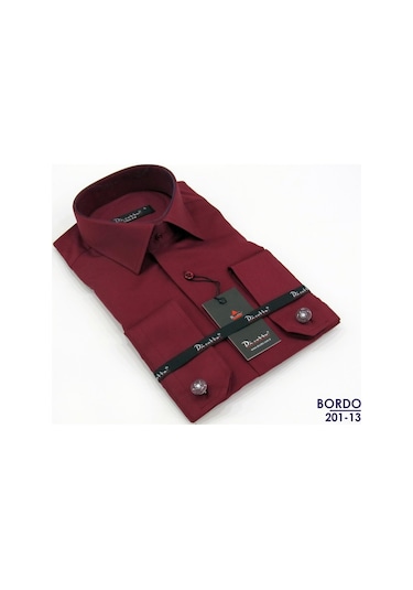 Dicotto Micro Kumaş Kol Düğmeli Slim Fit Düz Renk Erkek Gömlek Beyaz