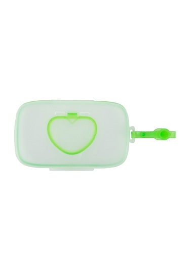 Moveevo Portatif Bebek Islak Mendil Kutusu Kalp Desenli Yolculukluk Maske Organizer Beyaz+yeşil Temizlik Ve Saklama İçin Kolay Erişimli