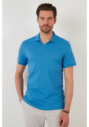 Buratti Regular Fit Pamuklu Erkek Polo Yaka T Shirt 5902141 Koyu Mavi