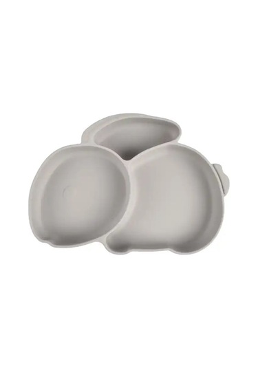 Jojobebek Silikon Beslenme Seti Vakumlu Silikon Mama Tabağı, Mama Kasesi, Önlük, Kaşık, Pipetli Bardak Gri