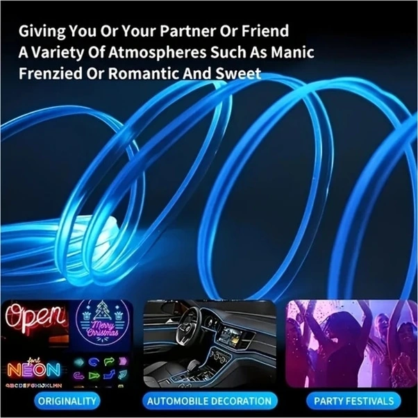 Trendooze 118.11 İnç Kırmızı Usb Led İç Aydınlatma Şeridi Araç Dekorasyonu İşık