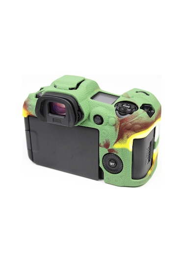 Butu Canon Eos R5 İçin Yumuşak Silikon Kılıf Kamera Koruyucu Cilt Çantası Gövde Kapağı - Kamuflaj