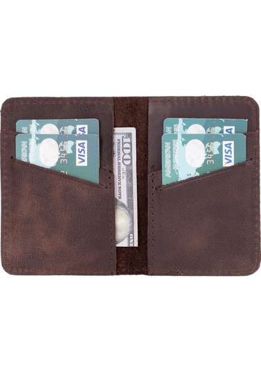 Enrico Slim Deri Kartlık Tn3 Kahverengi Kahverengi Koyu Kahverengi