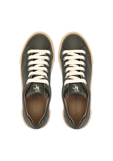 Tamer Tanca Kadın Hakiki Deri Haki Sneakers & Spor Ayakkabı 937 5022-09 Bn Ayk Y23 Hakı Floter Haki