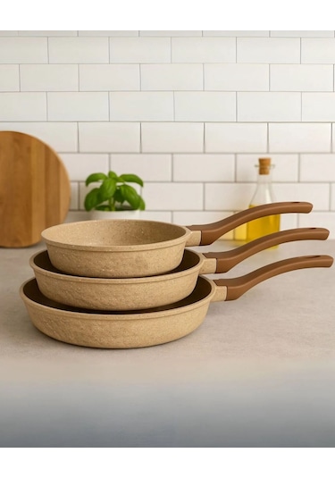 Lavonni 3 Parça Mini Tava Seti 18-22-26 Cm Kahverengi