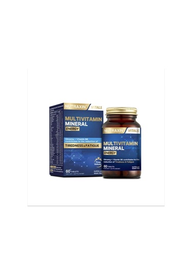 Nutraxin Multivitamin Mineral Energy Complex 60 Tbl - Magnezyum, Taurin, Kolin, Panax Ginseng, Q10