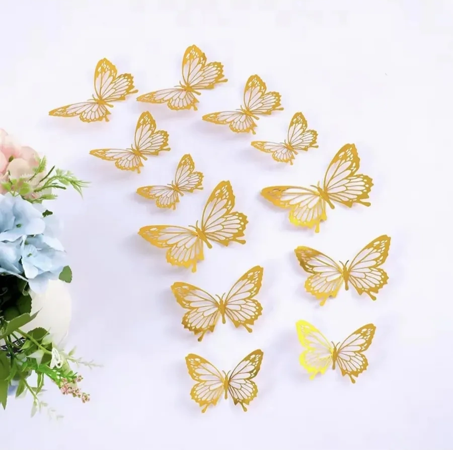 Galerea Prazdnıka Dekorasyon Ve Süsleme İçin 3d Kelebek Çıkartmaları 339228625 Yeşil