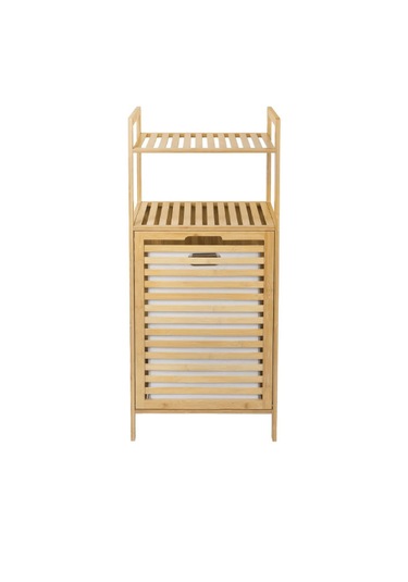 Lorin Bambu Sepetli Banyo Rafı Ahşap