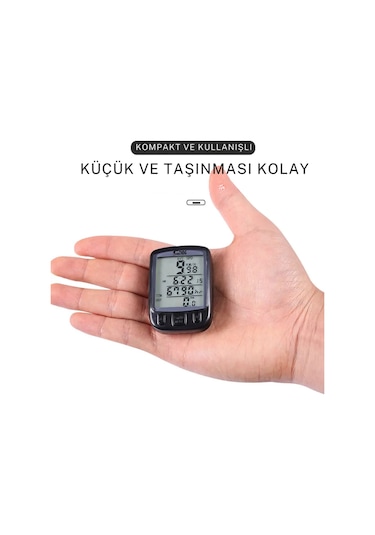 Bisiklet Km Hız Sayacı Led Ekran Hız Göstergesi - Su Geçirmez Siyah