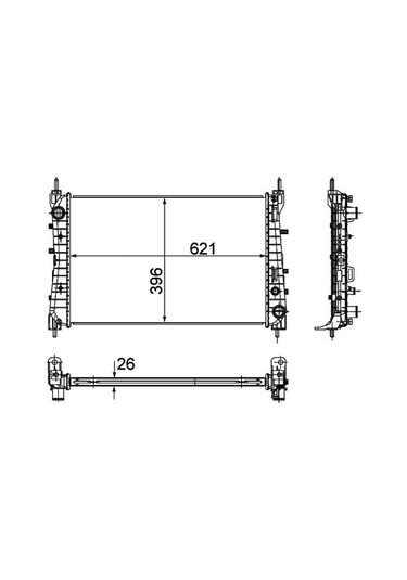 ORIS BFI026026 Radyatör Brazing Linea 1.3 Jtd Ac Klimasız Mek 621X395X26