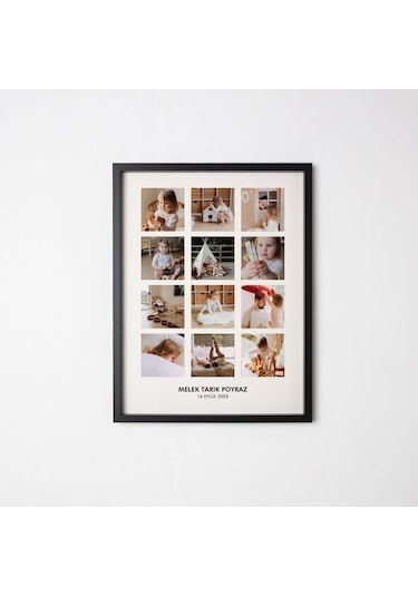 Unutulmaz Anlarımız 12 Fotoğraf Baskılı Yapışkan Çerçeve