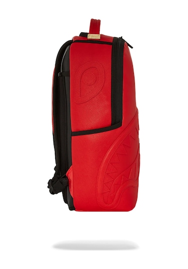 Sprayground Shark Miles Per Hour Backpack, Suya Dayanıklı Suni Deri, Laptop Gözlü, Konforlu Ve Şık Sırt Çantası Kırmızı