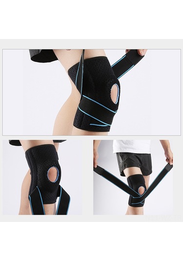 Wezone 2'li Spor Dizlik Seti - Ayarlanabilir Neopren Diz Bandajı, Esnek Destekli Mavi