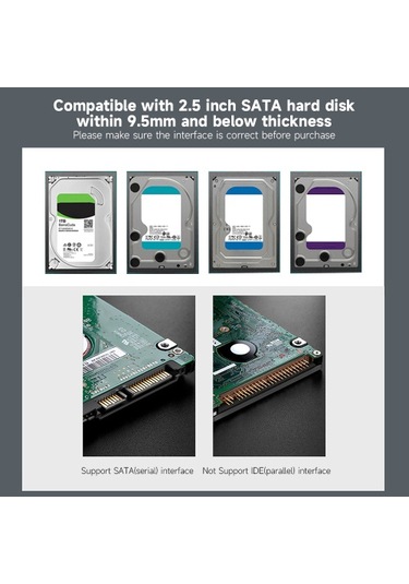 Usb2.0 Taşınabilir Sabit Disk Kutusu 2,5 İnç Harici Sata Hdd Muhafazası Usb2.0 Alüminyum Alaşımlı Kabuk 2,5 İnç Sata Hdd/ssd İçin Kırmızı