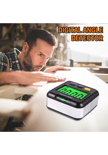 Maiyame Dijital Açı Ölçer 4x90 Hassasiyetli Abs Malzeme, Seviye Balonu İçeren Taşınabilir Seviye Çubugu Pil Dahil Değil